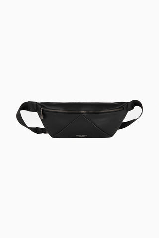 Feline Hakiki Deri Unisex Çapraz ve Bel Çantası Siyah