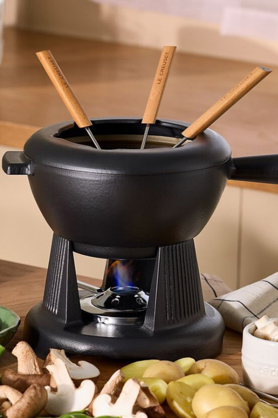 6 Kişilik Lüks Döküm Fondü Seti