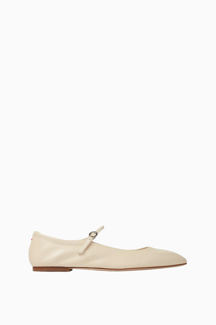 Uma Ballet Flats, Beyaz Nappa Deri, Kare Burun, Minimalist Askılı, Lüks İtalyan Tasarımı Babet