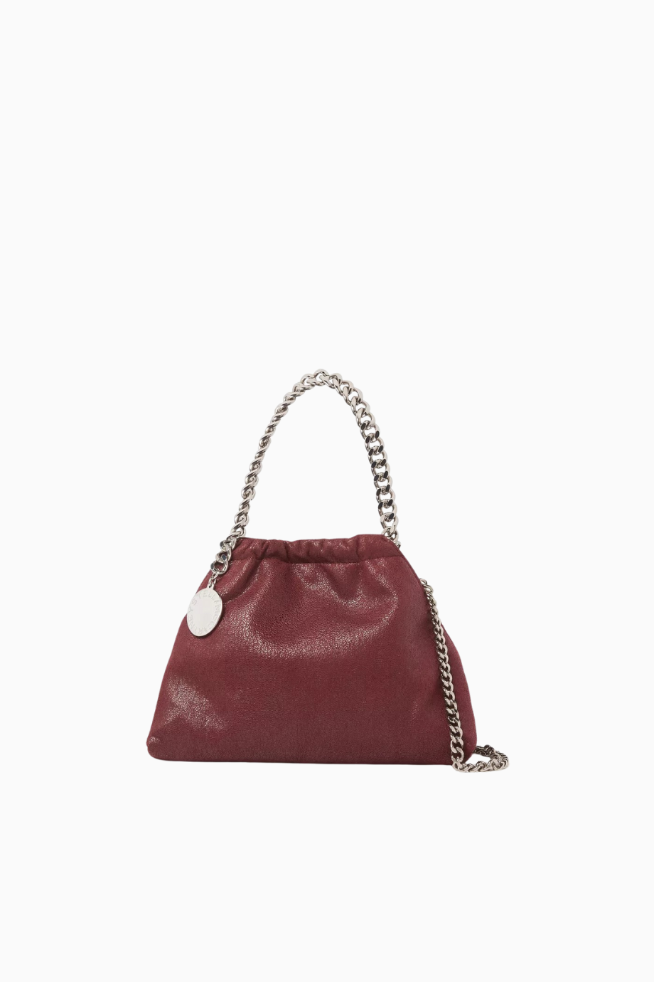 Mini Falabella Kırmızı Shaggy Deer Vegan Deri, İpli Omuz Çantası Zincir Detaylı