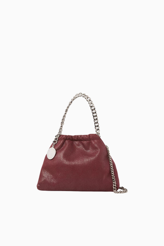 Mini Falabella Kırmızı Shaggy Deer Vegan Deri, İpli Omuz Çantası Zincir Detaylı