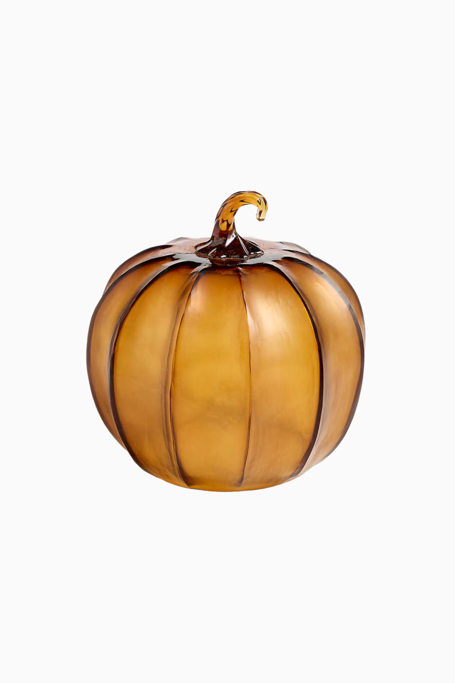 Amber Küçük Cam Balkabağı, Şık ve El Yapımı Sonbahar Dekoru