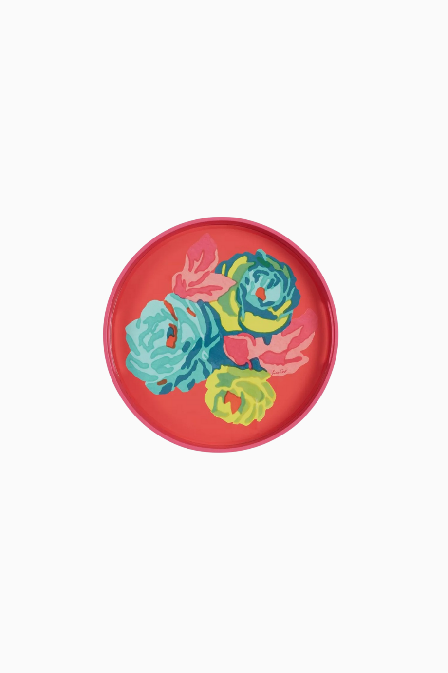 Nizam Flower Round Lacquered Wood Tepsi