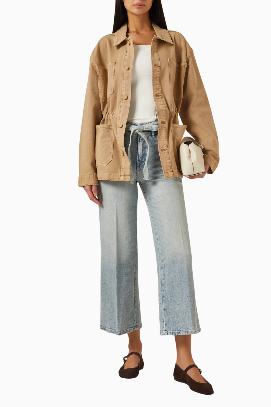 Oversize Canvas Ceket, Modern Utiliter Stil-Şık Kadın Dış Giyim
