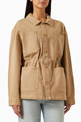 Oversize Canvas Ceket, Modern Utiliter Stil-Şık Kadın Dış Giyim