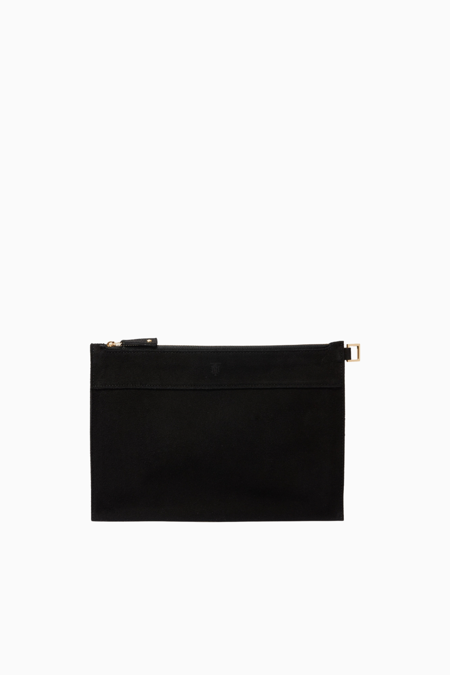 Medium Pouch in Suede Siyah Şık Süet Clutch