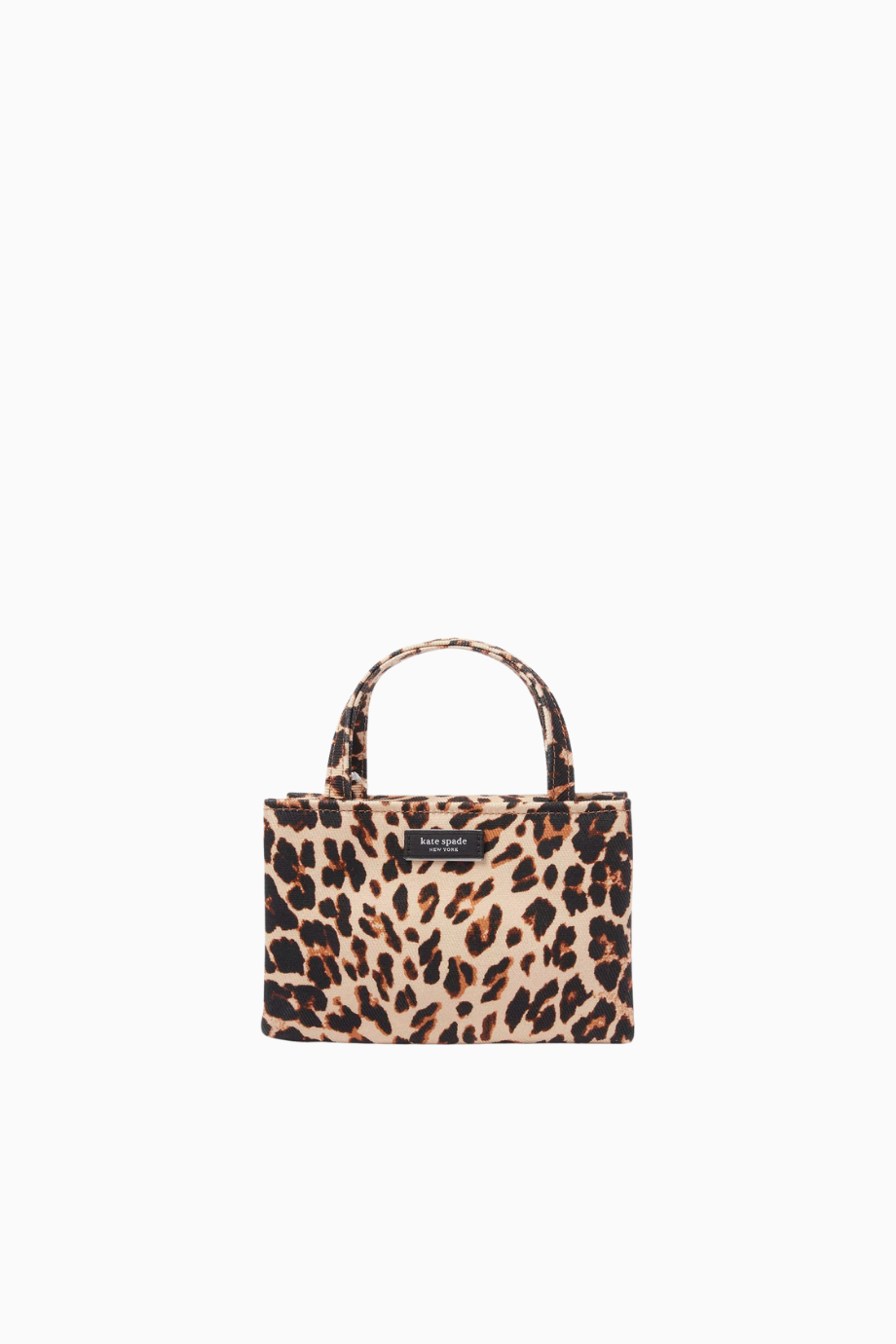 The Original Leopard-Print Icon Bag, Leopar Desenli Kanvas Mini Tote Çanta