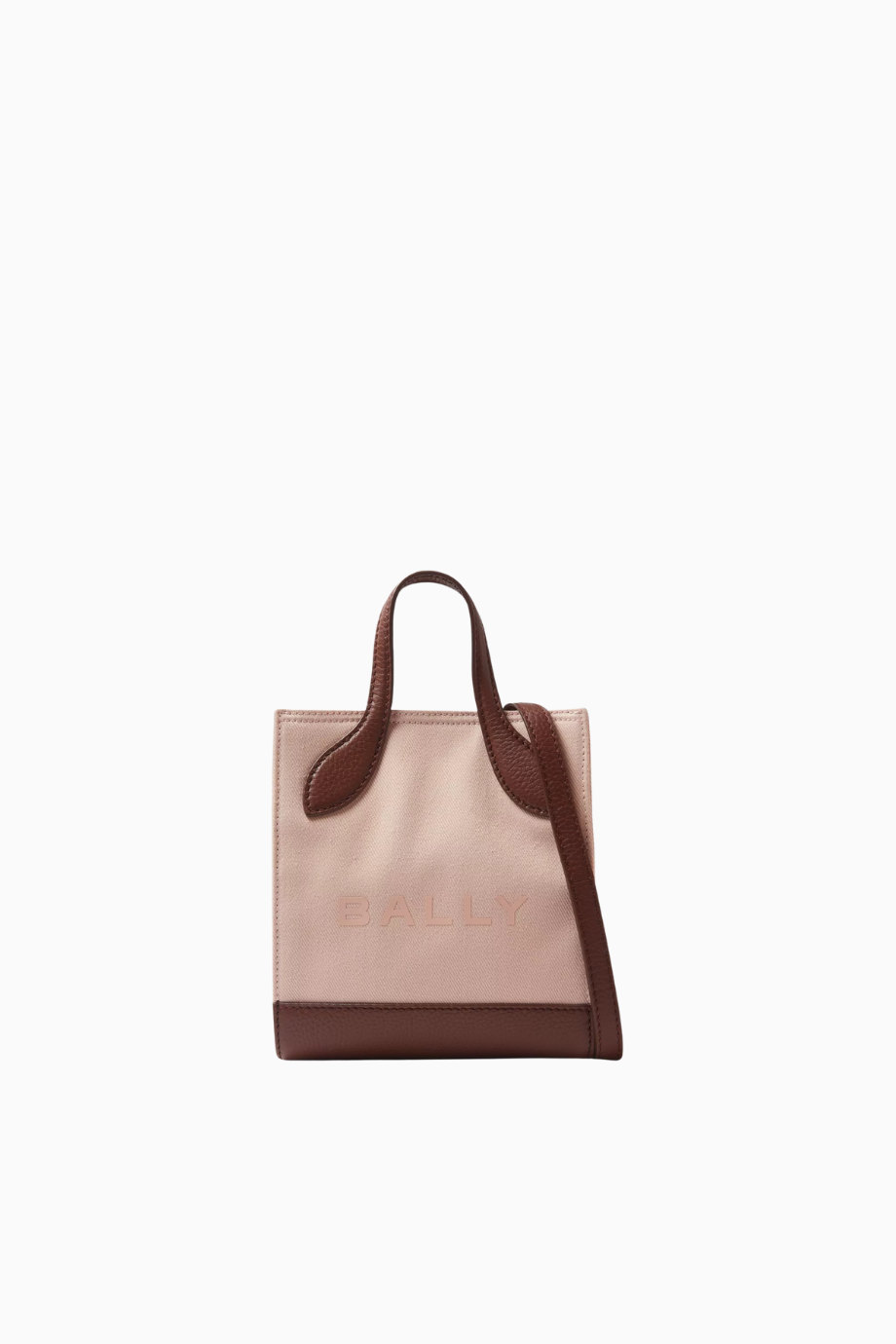 Mini Bar Keep On Açık Kahverengi Kanvas ve Deri Detaylı, Logo Baskılı Lüks Tote Çanta