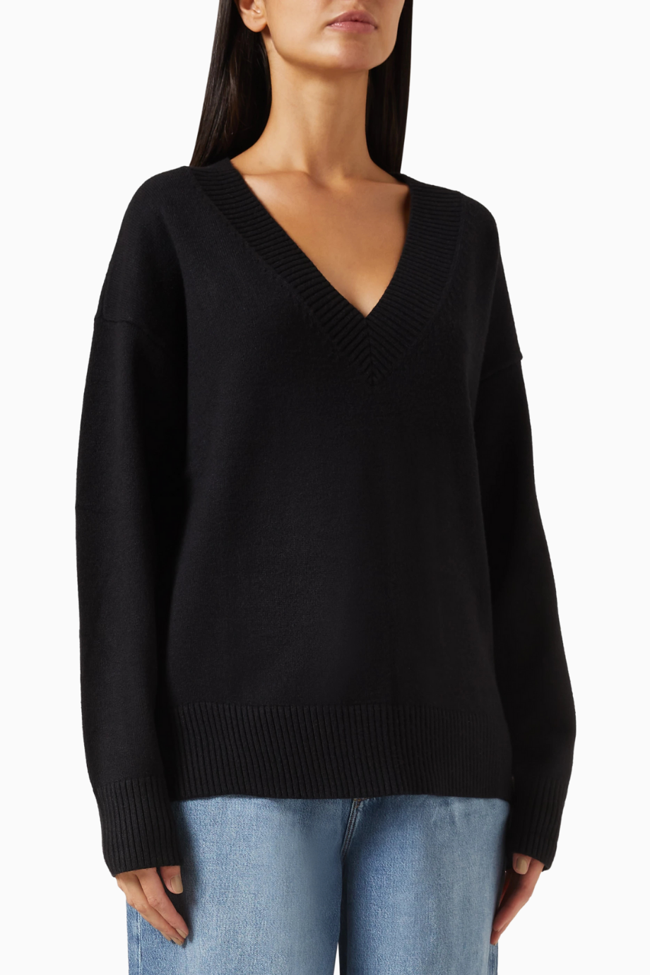 Oversize Deep V Triko Kazak, Modern Rahat-Şık Kadın Stili