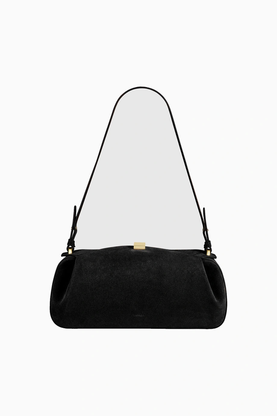 Oyster Süet Lüks İtalyan Clutch ve Omuz Çantası, Gold Detaylı Tasarım