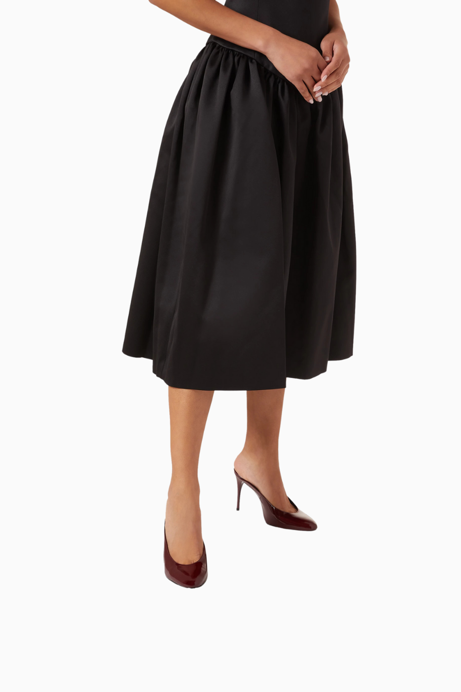 100mm Stiletto Topuklu Patent Deri Almond-toe Mules, Günlük ve Gece Şıklığı