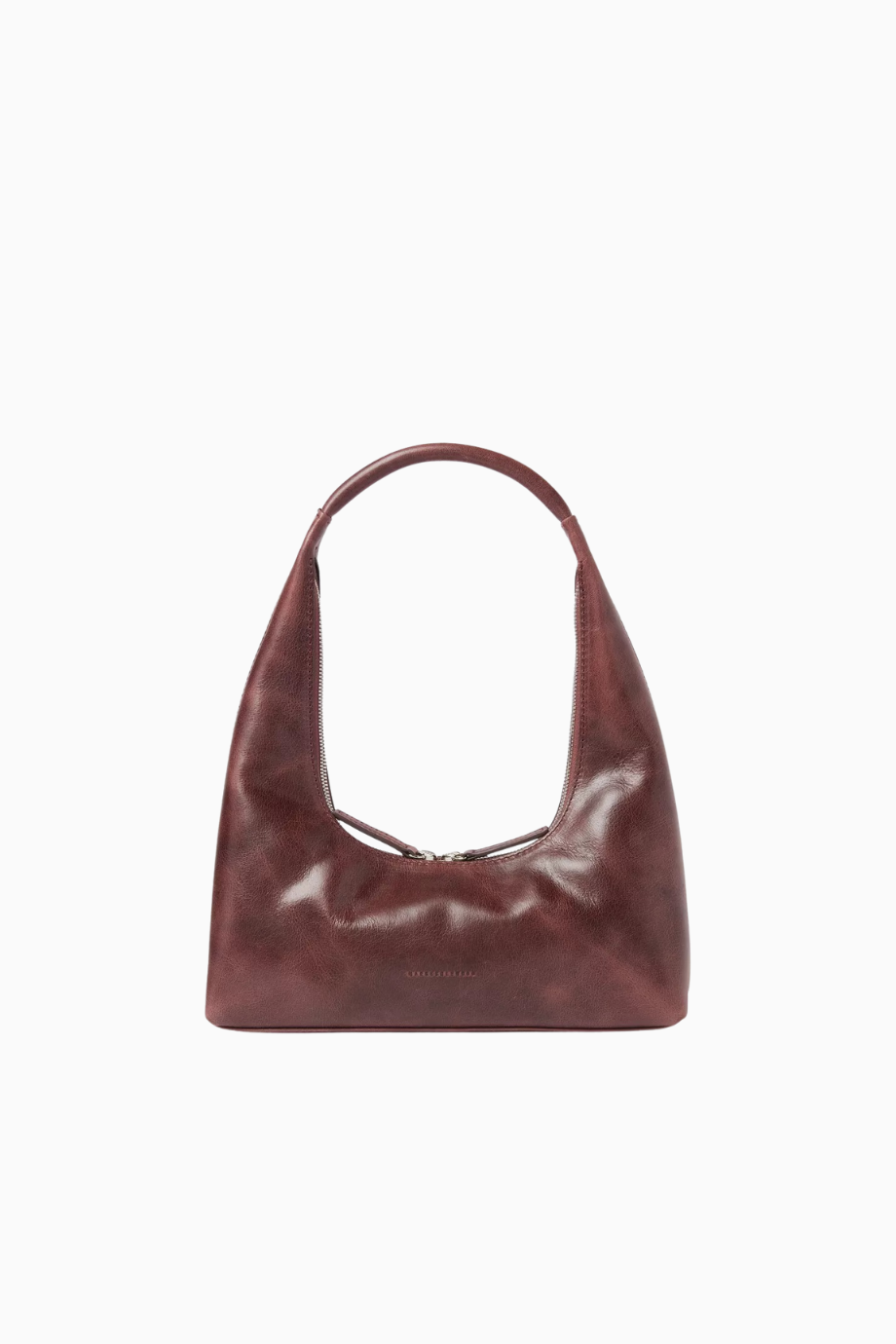 Small Hobo Omuz Çantası, Yıkamalı Bordo Deri ve Zarif Minimalist Tasarım