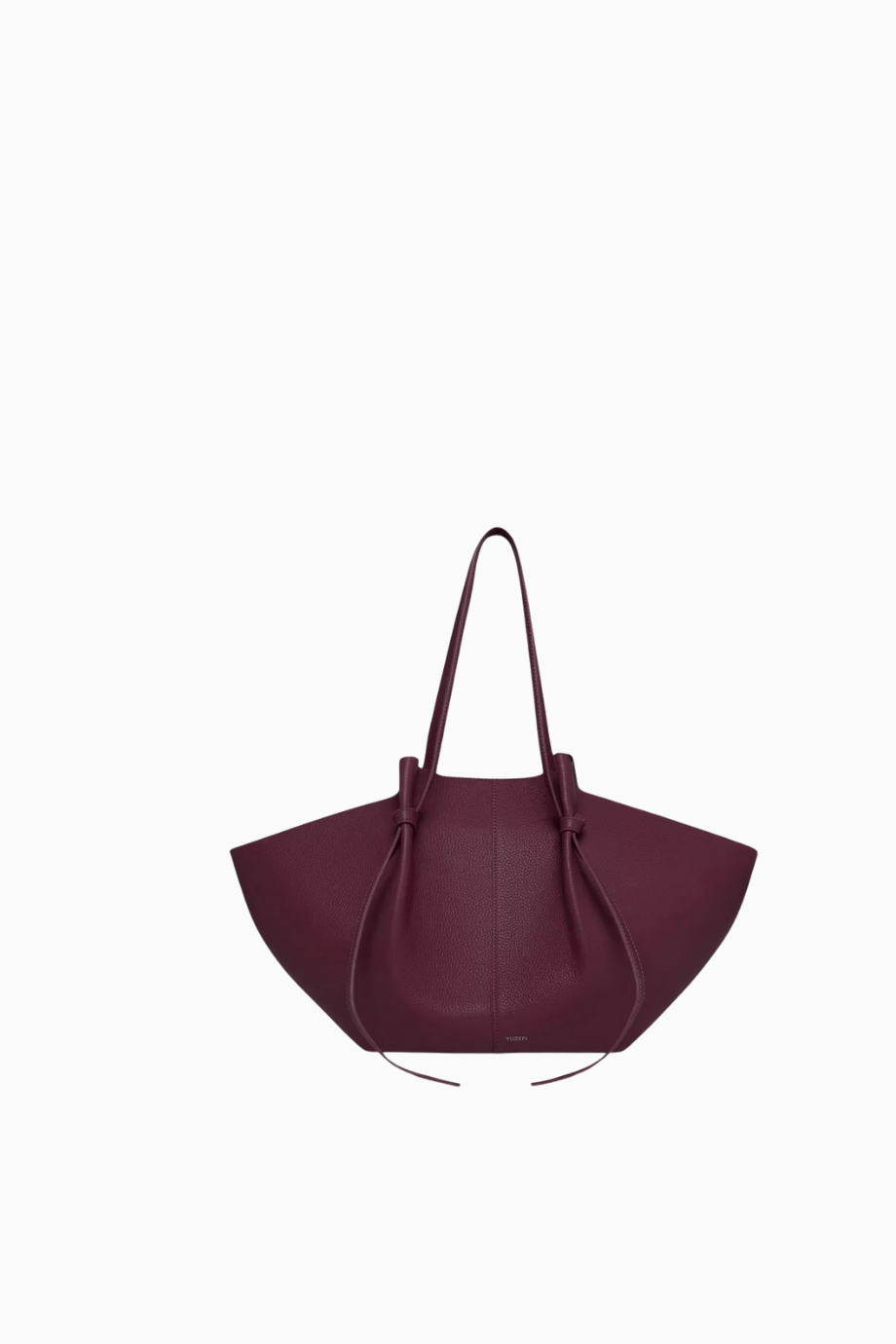 Small Mochi Bordo, Grained Deri Lüks Tote ve Ayarlanabilir Omuz Çantası