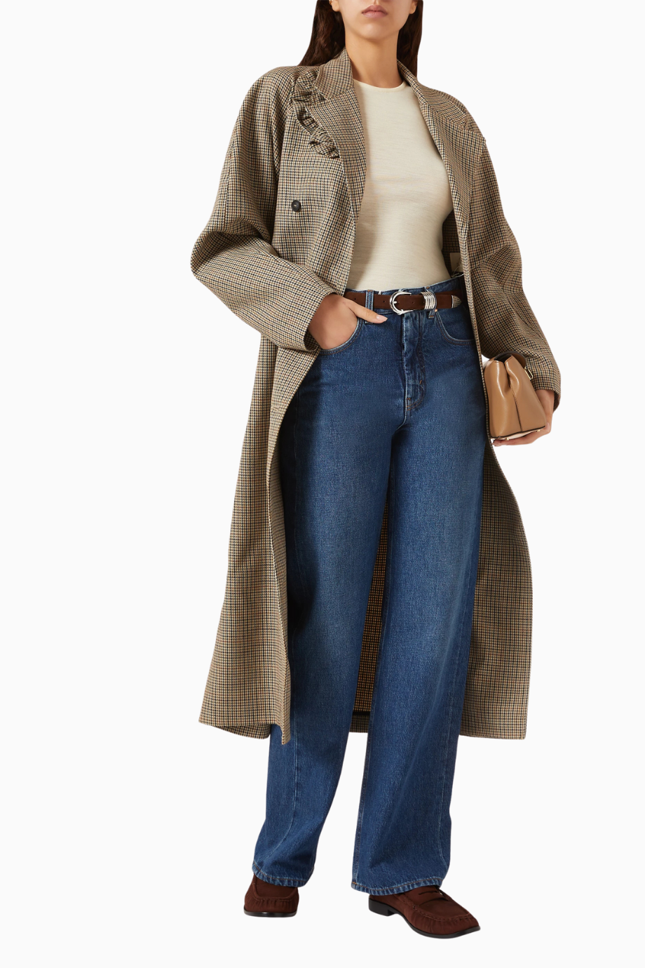 Ease High-Rise Denim Jean, Lüks Mavi Kot Pantolon