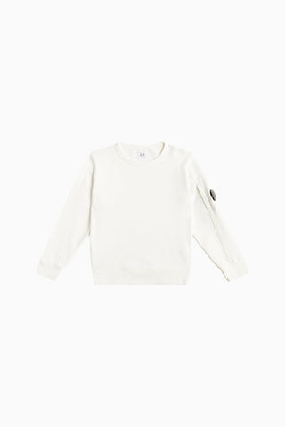Diagonal Fleece Lens Beyaz Çocuk Sweatshirt