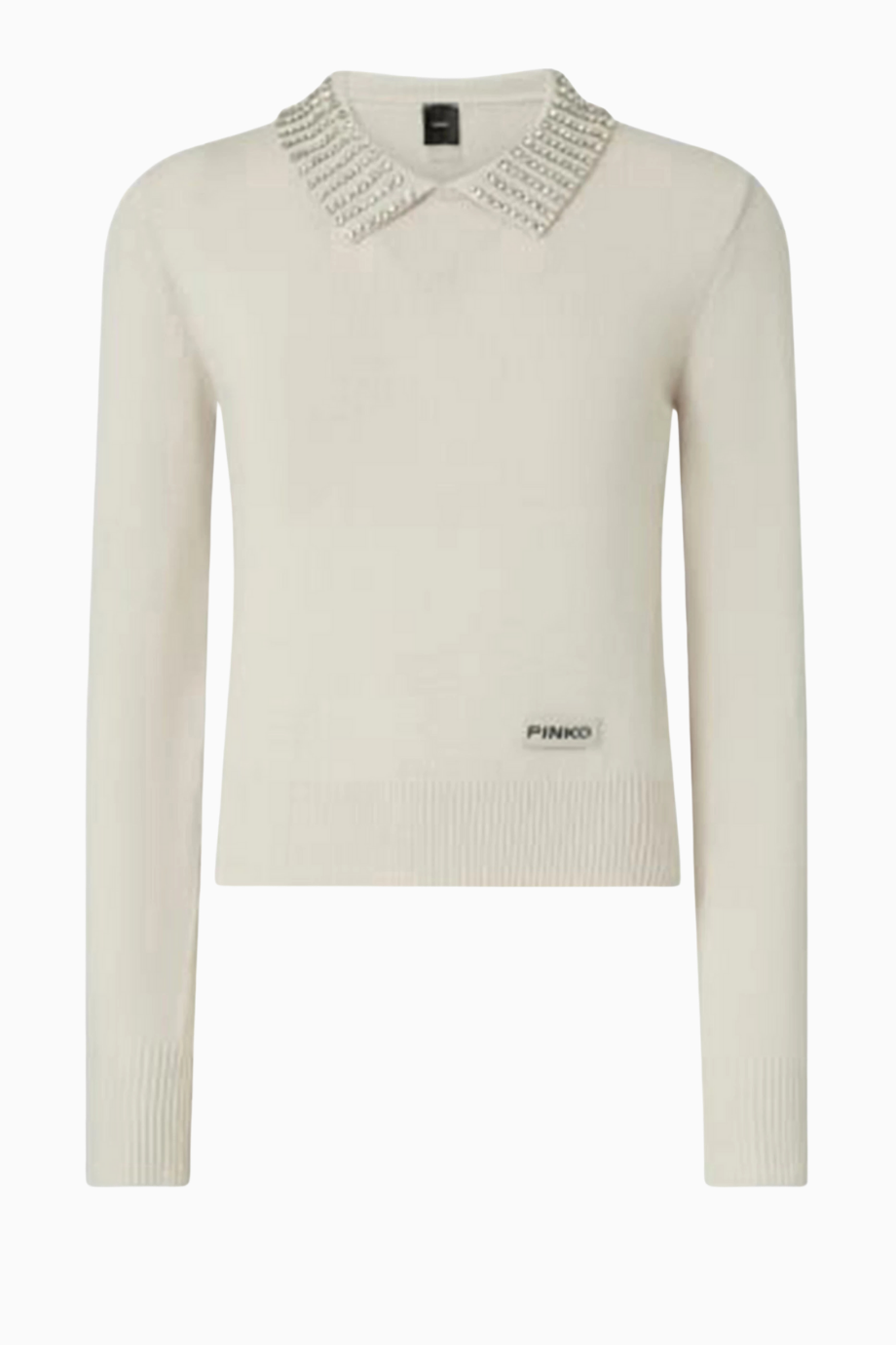 Ventotene Embellished Sweater Lüks,Taş Detaylı Gümüş Renk Triko