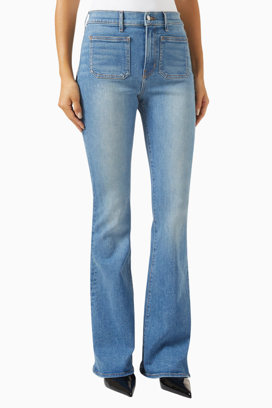 Beverly High-Rise Skinny Jeans, Lüks Mavi Denim