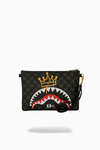 Drip Check Crown x KA1 Clutch Black Lüks Unisex Deri El Çantası, Sınırlı Sayıda