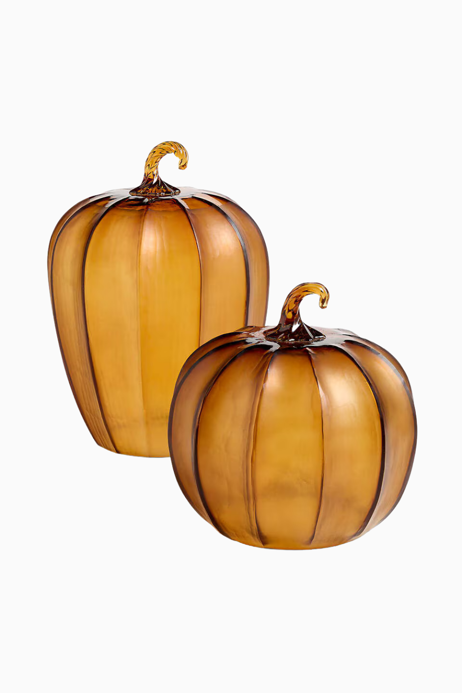 Amber Küçük Cam Balkabağı, Şık ve El Yapımı Sonbahar Dekoru