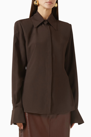 Signature Shirt, Lüks Georgette Klasik Tasarım Zarif Gömlek