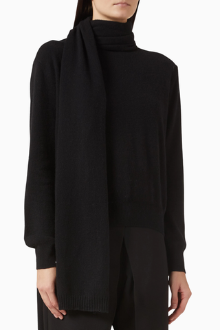 Anastasia, Yumuşak 100% Kaşmirden Entegre Atkılı, Zarif ve Rahat Günlük Kazak