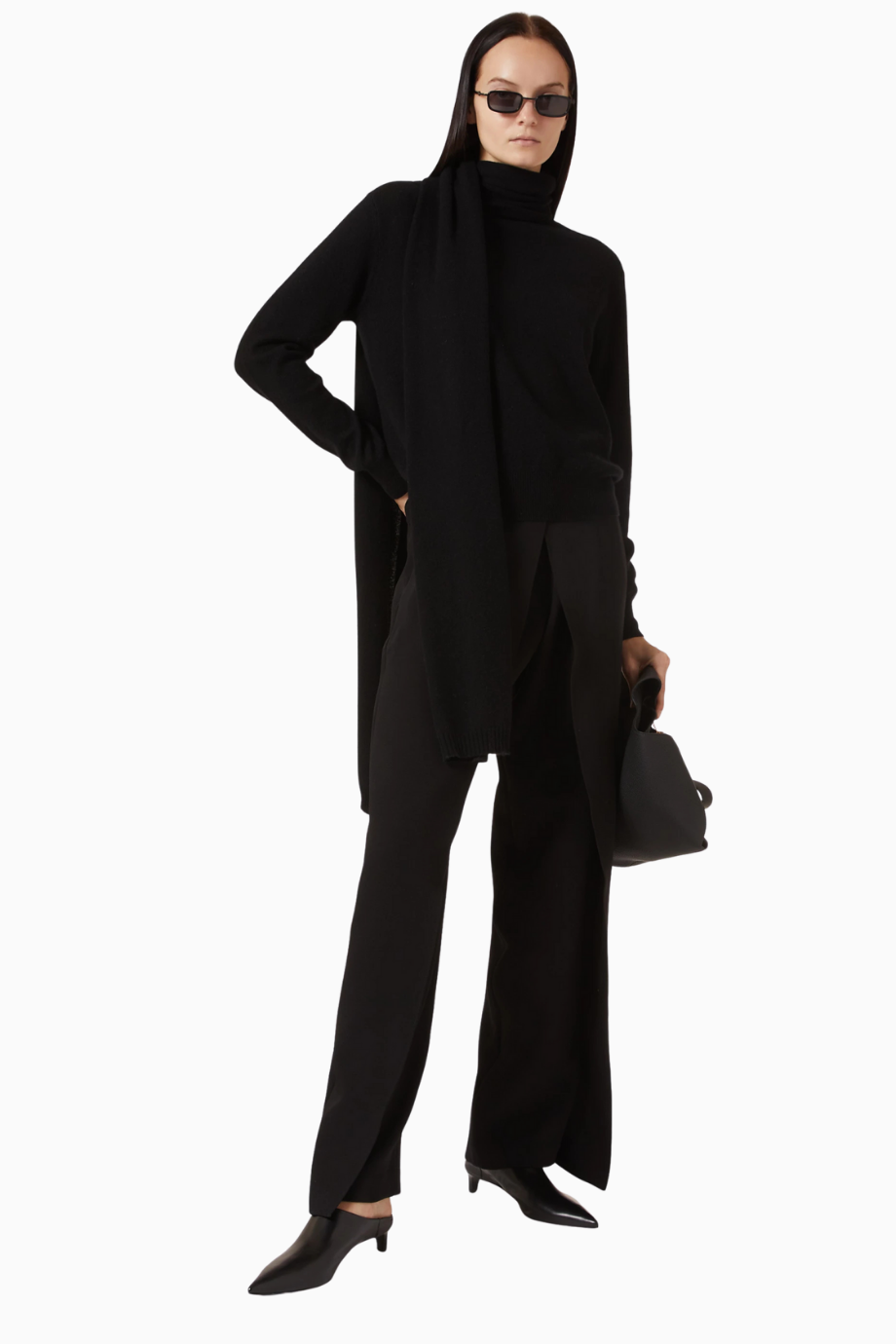 Anastasia, Yumuşak 100% Kaşmirden Entegre Atkılı, Zarif ve Rahat Günlük Kazak