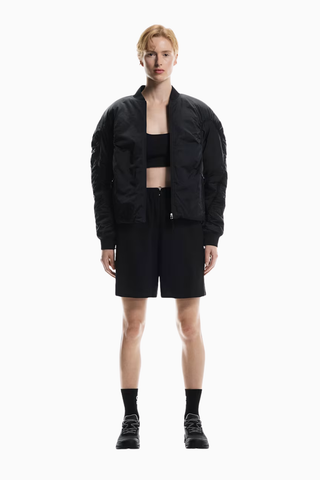 Bomber Jacket Parlak Dokulu Regular Fit Ayarlanabilir Kadın Ceket