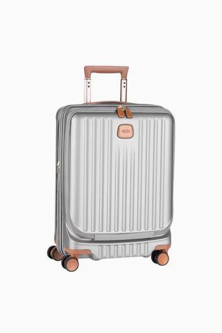 Capri 55 cm Gümüş Renkli USB'li Kabin Boy Valiz Şık ve Pratik Seyahat Konforu