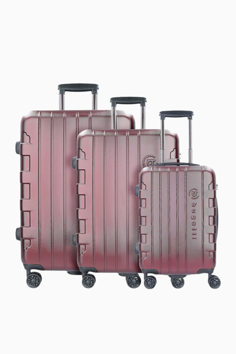 Galatea 3'lü Kırmızı Sert Kabuklu Valiz Seti 4 Tekerlekli TSA Kilitli