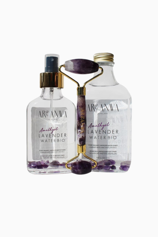 Amethyst Calm Set Lavanta Suyu ve Soğutmalı Doğal Taş Yüz Masaj Aleti Seti