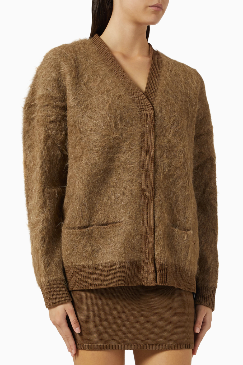Haze Hairy-Knit Cardigan, Lüks Dokulu Modern Hırka