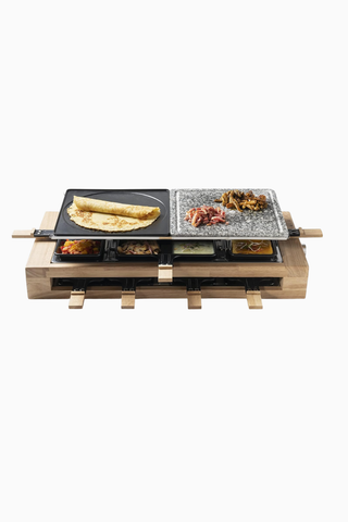 XL Retro Raclette Grill 8 Kişilik Doğal Taşlı 1500 W