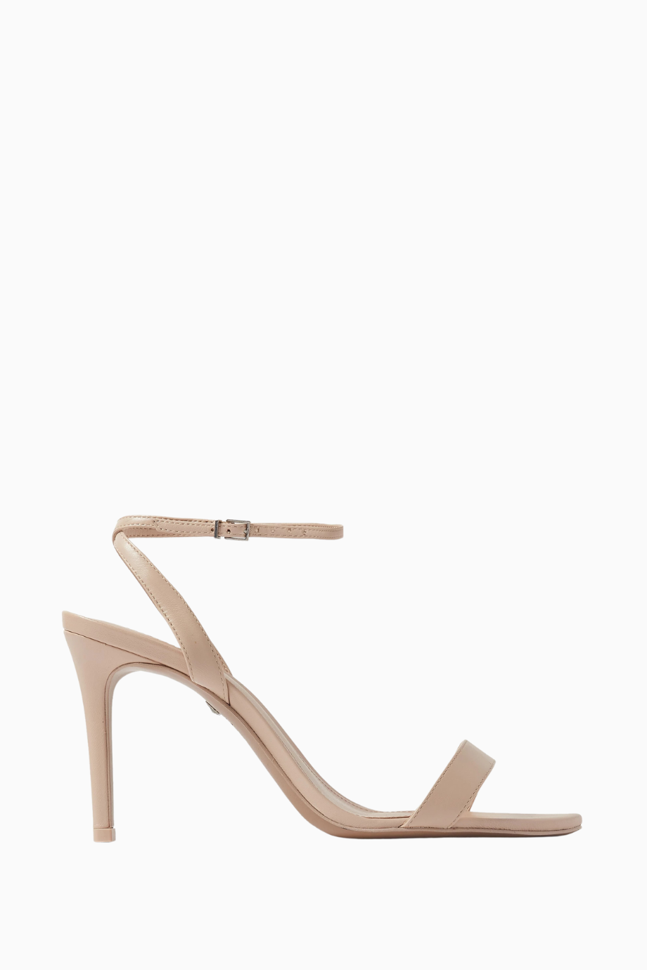 Pryia 100 Bej Deri Bilekten Ayarlanabilir, 100mm Topuklu Lüks Sandalet