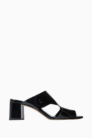 Cepida Agnesa Sandalet, Rugan Deri, Blok Topuk, Şık İtalyan Zarafeti