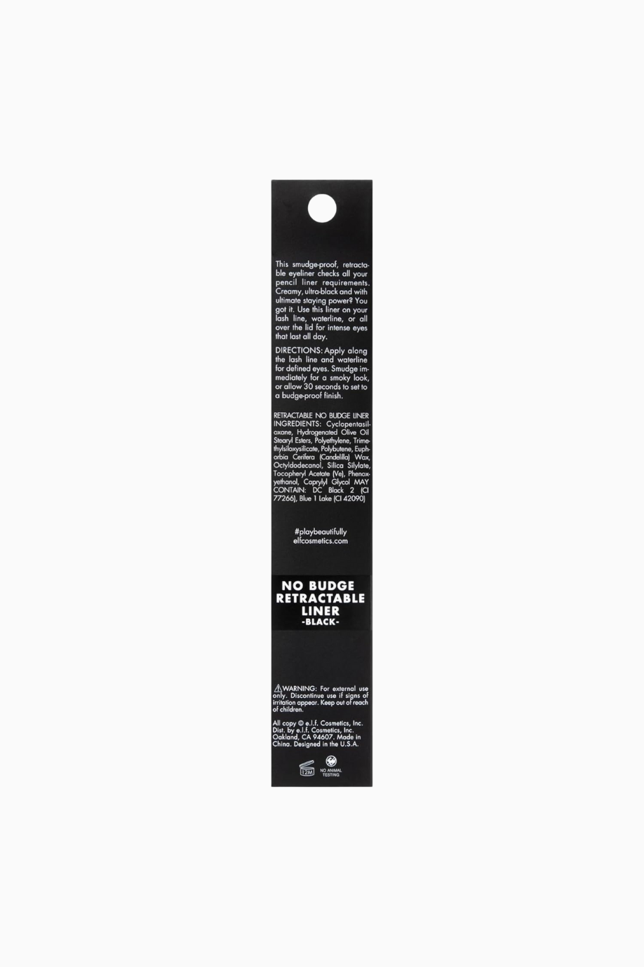 No Budge Retractable Eyeliner Siyah Silinmeye Dayanıklı ve Ultra Pigmentli