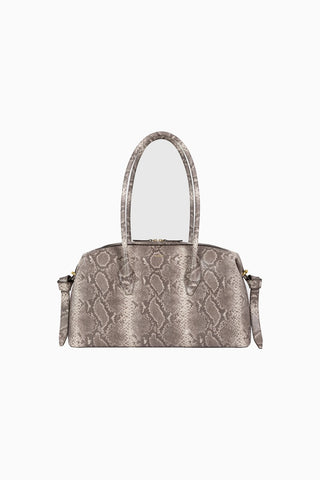Brioche Duffle Ash Snake %100 Deri, Lüks Büyük Seyahat ve Omuz Çantası