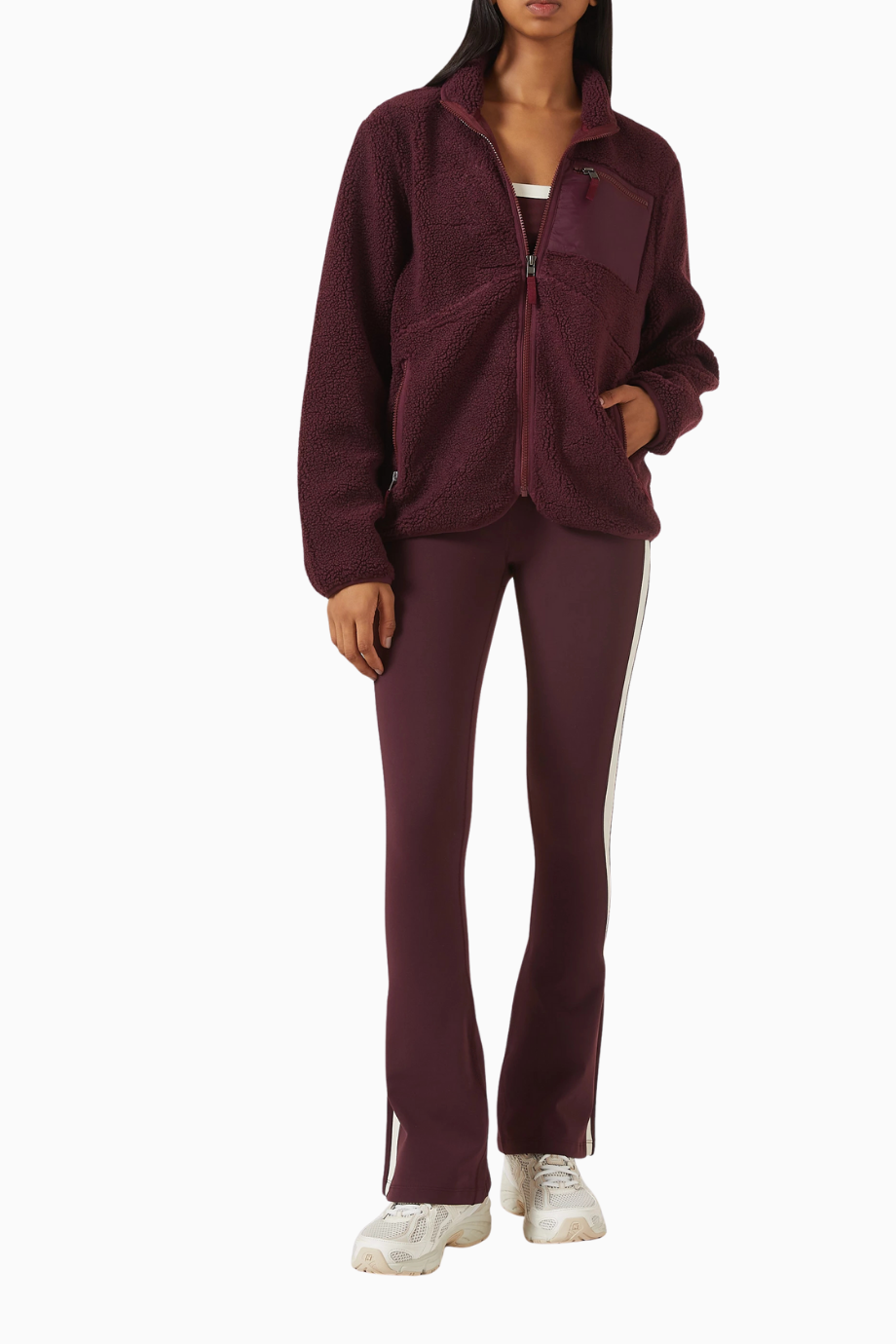 Harris Sherpa Fleece Jacket, Şık, Fonksiyonel ve Sıcak Burgundy Polar Ceket