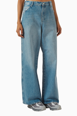 Skater Oversized Jeans, Lüks İşçiliğe Sahip Geniş Kesim Denim Pantolon