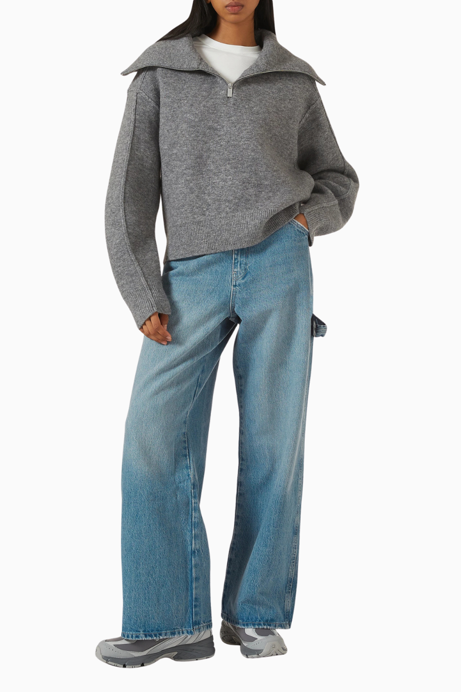 Skater Oversized Jeans, Lüks İşçiliğe Sahip Geniş Kesim Denim Pantolon