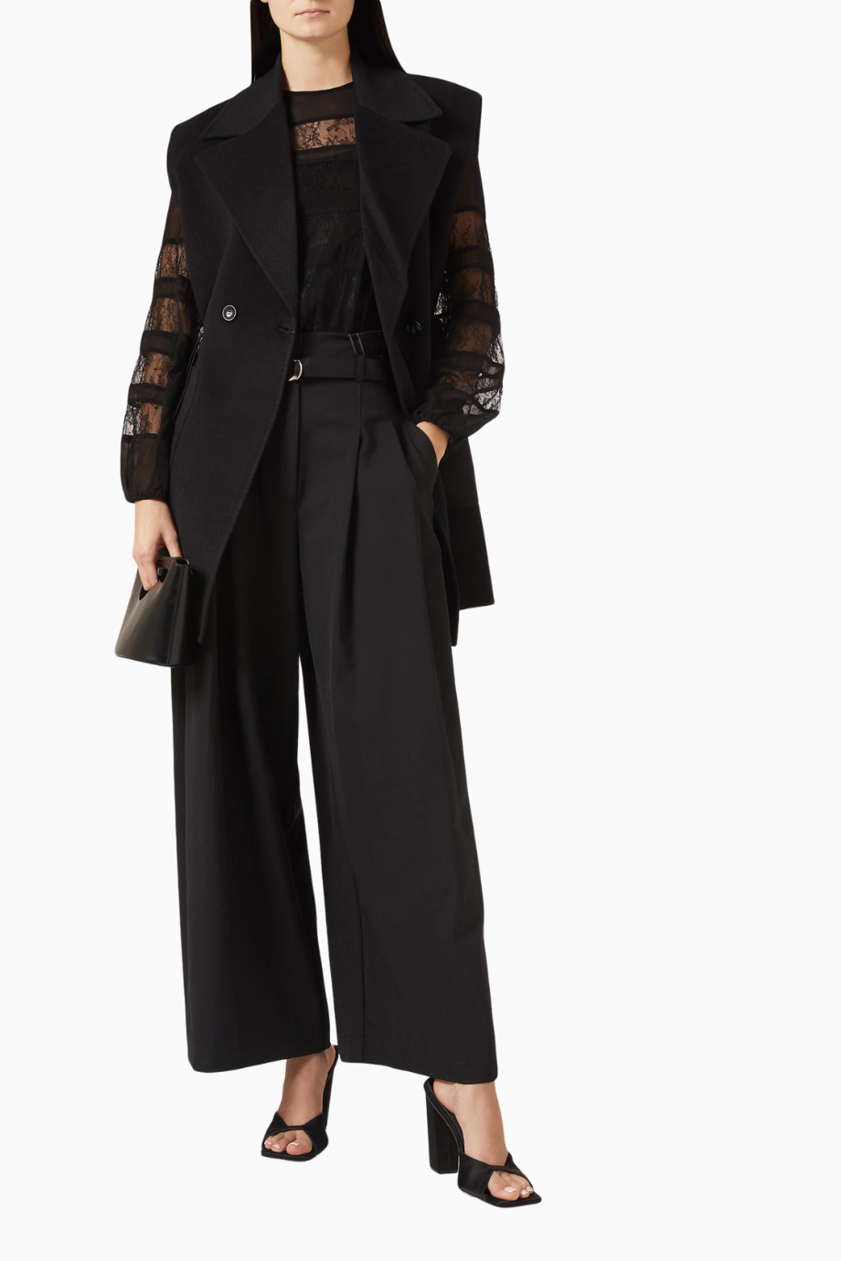 Bondeno Wide-leg Pantolon, Kemerli, Pileli ve Modern Rahat Siluet