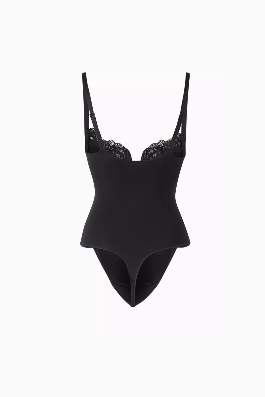 Kusursuz Şekillendirici Dantel Tanga Bodysuit, Onyx Siyah, Güçlü Destek ve Şık Tasarım
