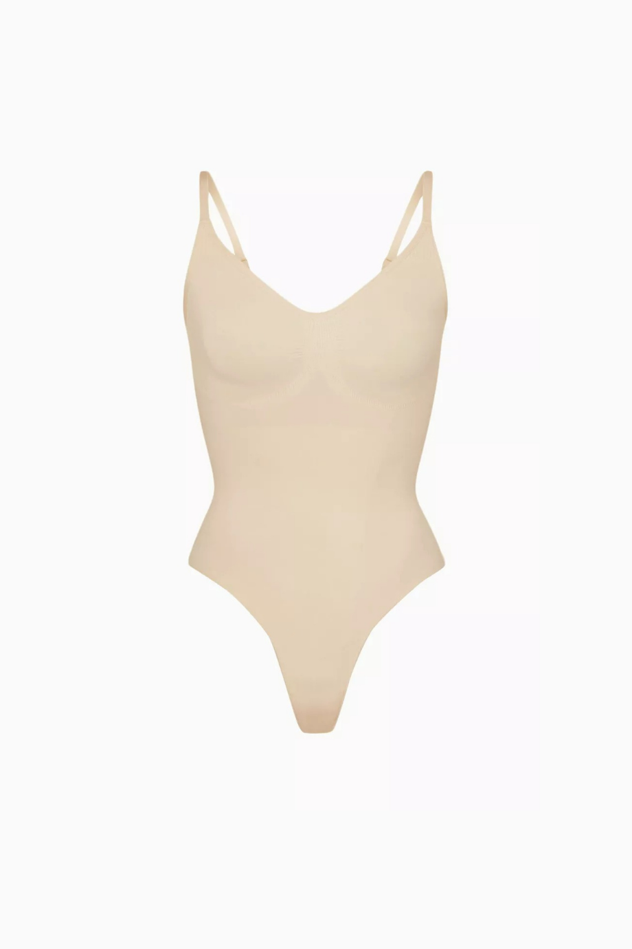 Seamless Sculpt Thong Bodysuit, Dikişsiz Body, Yüksek Paça ve Kepçe Yaka