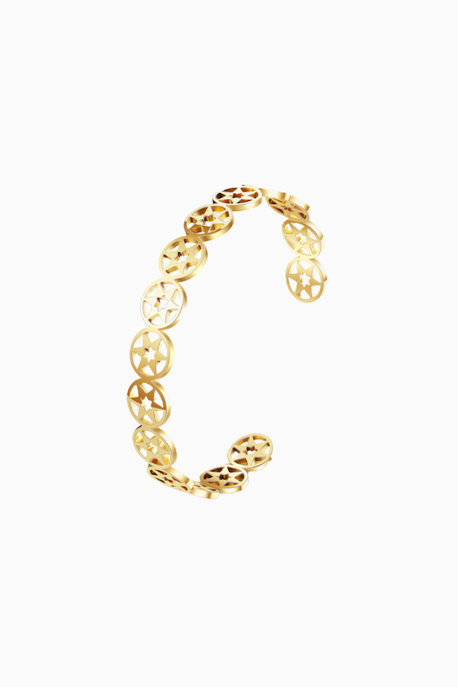 Alyna Bilezik, Paslanmaz Çelik, Yıldız Detaylı Modern ve Zarif Aksesuar