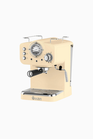 Retro Espresso Kahve Makinesi, Süt Köpürtücü, 15 Bar Buhar Basınç Kontrolü