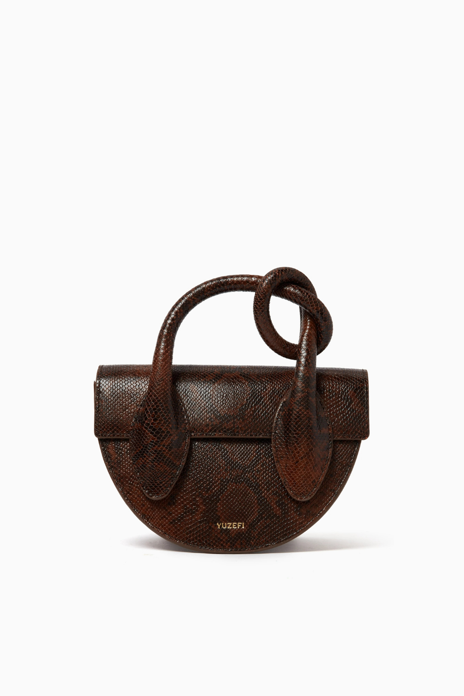 Pretzel Çanta, Yılan Desenli İnek Derisi, Çapraz ve Ayarlanabilir Askılı