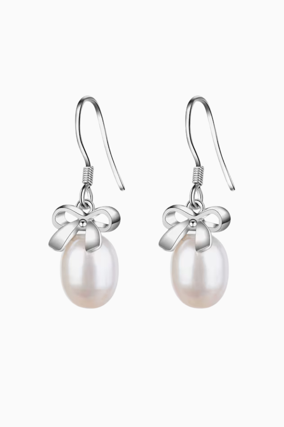 MIYABI Küpeleri, 925 Ayar Gümüş ve Tatlı Su İncili Fiyonk Detaylı Zarif Tasarım