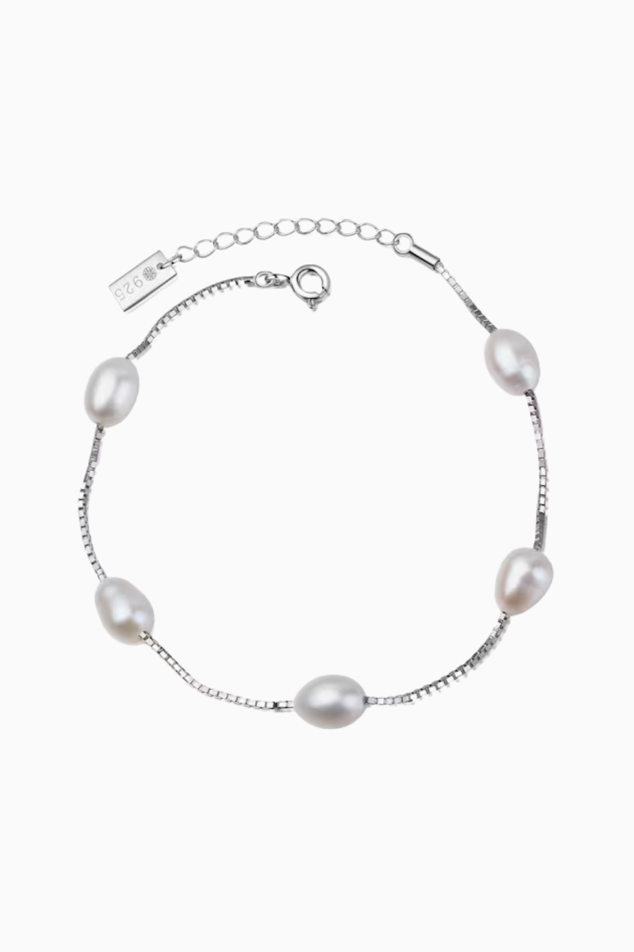 MATSU Bilezik, 925 Ayar Gümüş, Beyaz Tatlı Su İncili, Zarif ve Modern