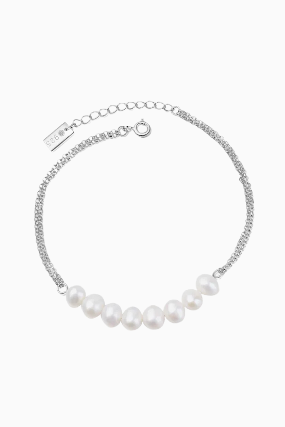 Makani Bilezik, 925 Ayar Gümüş & Beyaz Tatlı Su İncili