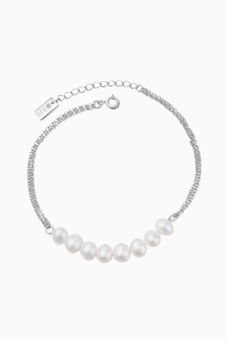 Makani Bilezik, 925 Ayar Gümüş & Beyaz Tatlı Su İncili