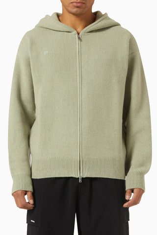 Geri Dönüştürülmüş Kaşmir DNA Fermuarlı Kapüşonlu Üst, %95 Kaşmir